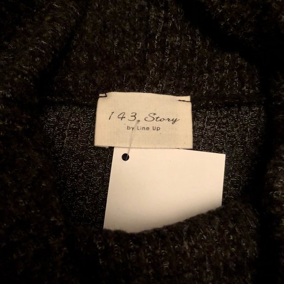 New NWT 143 Story Black & gray heathered ribbed turtleneck long sweater tunic M - Picture 9 of 10
